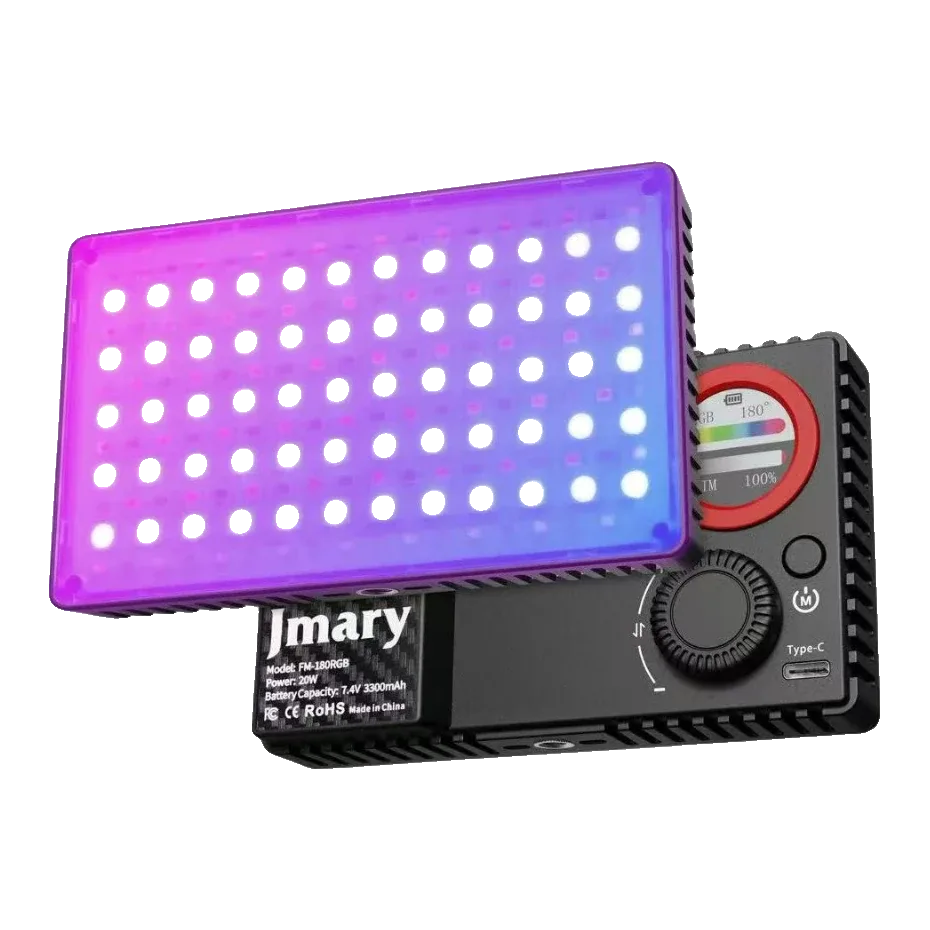 إضاءة Jmary Ultra-محمول 20W RGB LED إضاءة فيديو